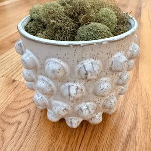 Textured White Ceramic Planter